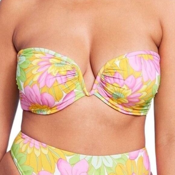 V-Wire Bandeau Halter Bikini Top | Shade & Shore | 36DD - Picture 9 of 10